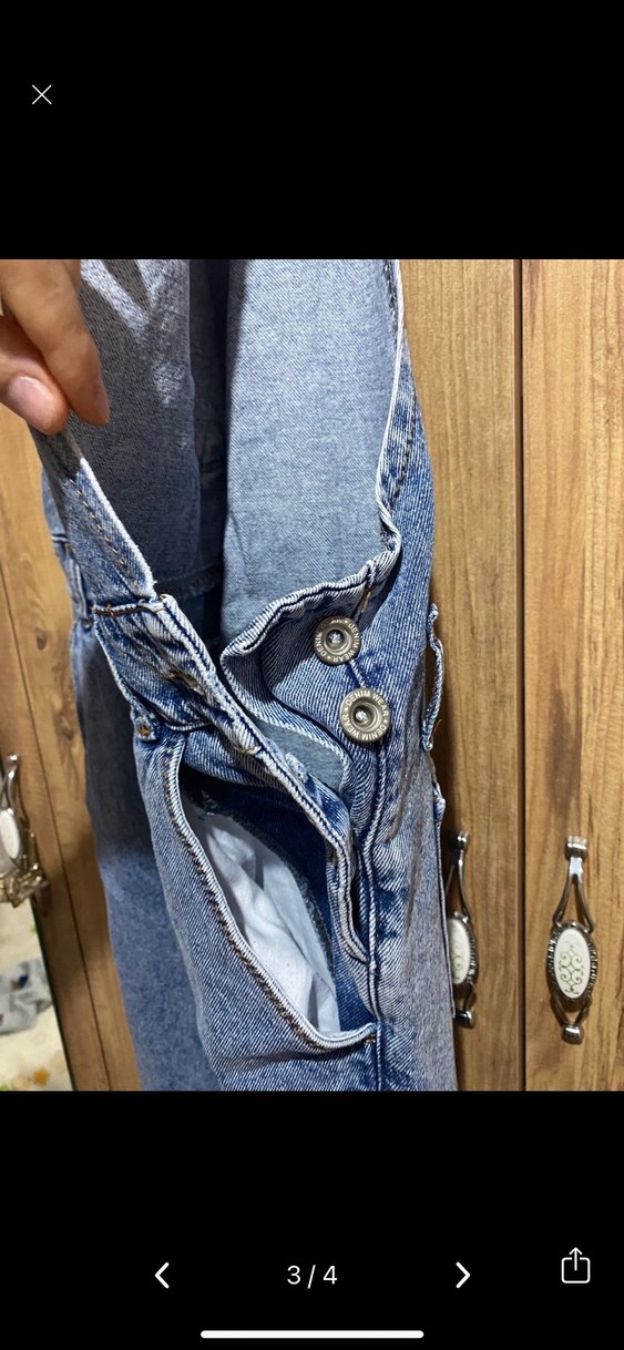 Kadın Mavi Denim Askılı Tulum - Görsel 3