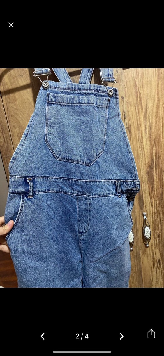 Kadın Mavi Denim Askılı Tulum - Görsel 2