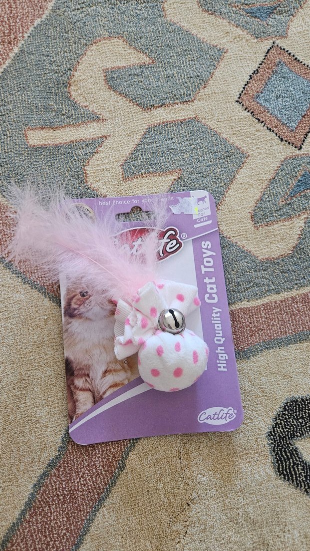 Pastel Pembe Kedi Oyuncağı Tüy ve Zil - Görsel 2