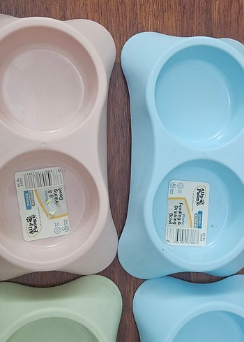 Beden Ally paws kedi Figürlü Plastik Çift Mama Kabı