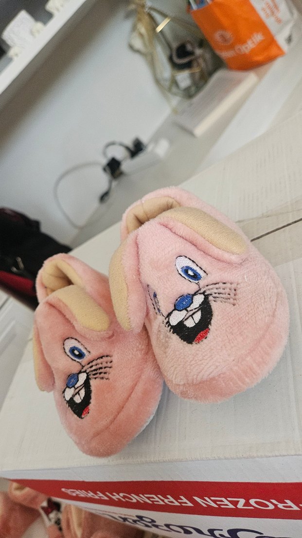 Nakışlı Pembe Kız Çocuk Ev Terliği - Görsel 3