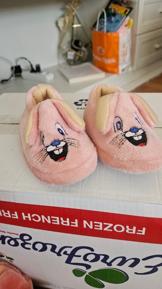 Nakışlı Pembe Kız Çocuk Ev Terliği - Görsel 4