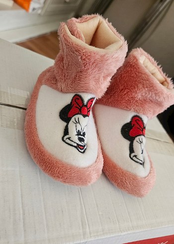 Kız Çocuk Pembe Peluş Ev Terliği - Görsel 2