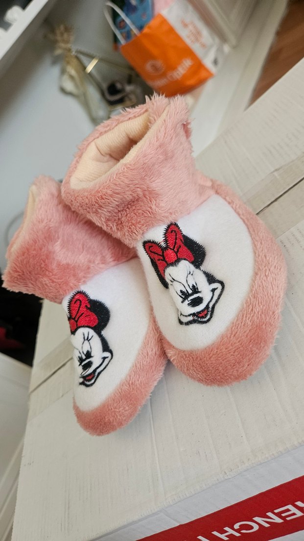 Kız Çocuk Pembe Peluş Ev Terliği - Görsel 3