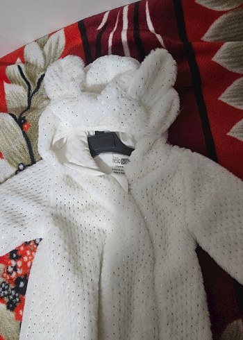 Kapüşonlu Beyaz Bebek Tulumu astronot - Görsel 5