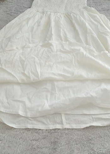LC Waikiki Beyaz Keten Bohem Kısa Kollu Elbise etek 50cm göğüs kısmı 20 cm