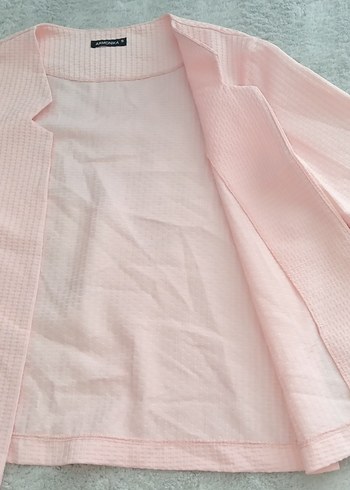 s Beden Pembe Mini Kadın Blazer Ceket