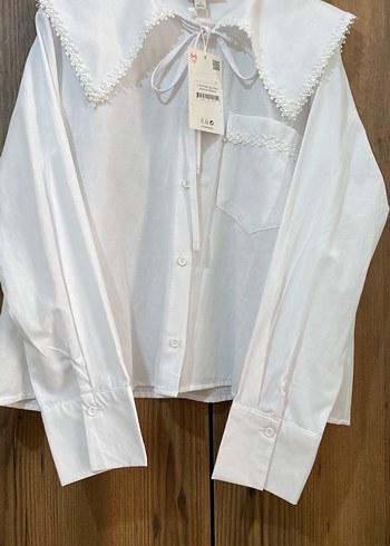 Nakış Detaylı Beyaz Kadın Gömlek - Görsel 5