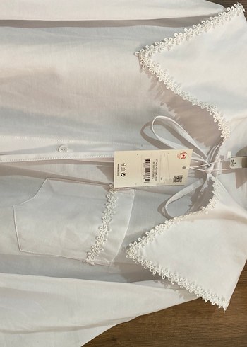 Nakış Detaylı Beyaz Kadın Gömlek - Görsel 6