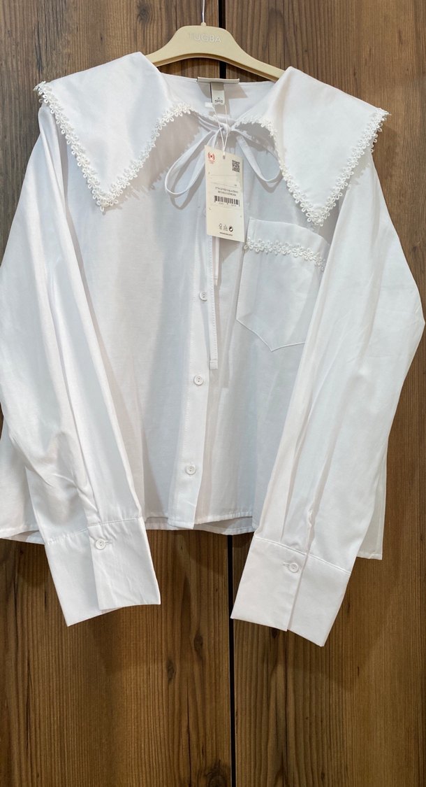 Nakış Detaylı Beyaz Kadın Gömlek - Görsel 5