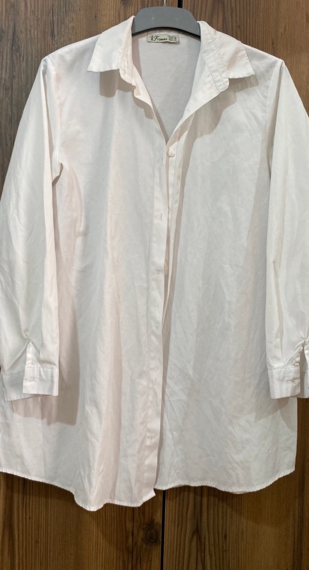 Düğmeli Beyaz 
 Kadın Gömlek - Görsel 3