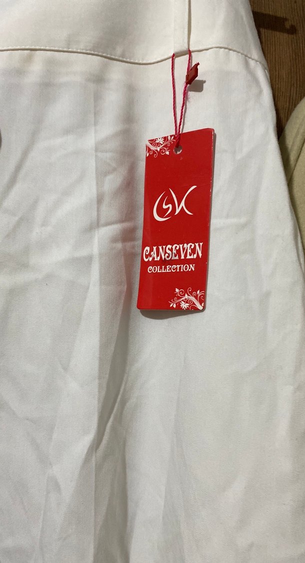 Beyaz -ekte Kemerli Pamuklu Kadın Pantolon - Görsel 4