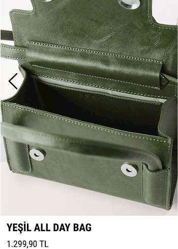 Yeşil All Day Bag Deri Çanta Beblue yeşil çanta - Görsel 4