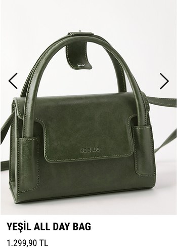 Yeşil All Day Bag Deri Çanta Beblue yeşil çanta - Görsel 3