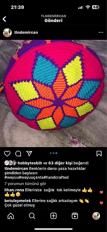  Beden El örgü çanta