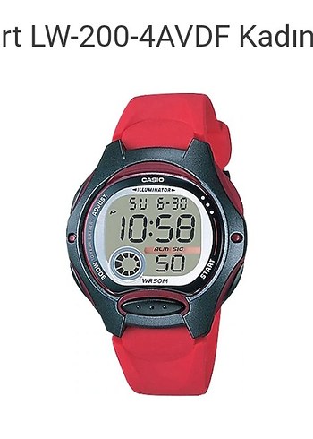 Casio LW-200-4AVDF Kırmızı Dijital kadin