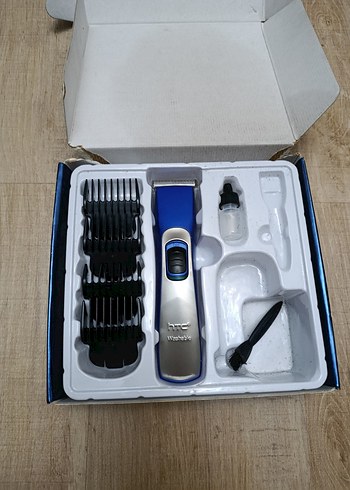 Beden Mavi HTC AT-129 Tamamen Yıkanabilir Saç Kesme Makinesi Arizali