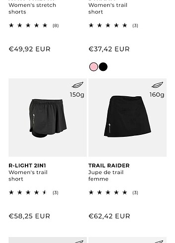 l Beden siyah Renk Sıfır gibi orjinal Raidlight Trail raider Şort etek