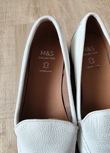 37 Beden beyaz Renk sıfır Orjinal Mark&Spencer loafer deri 37