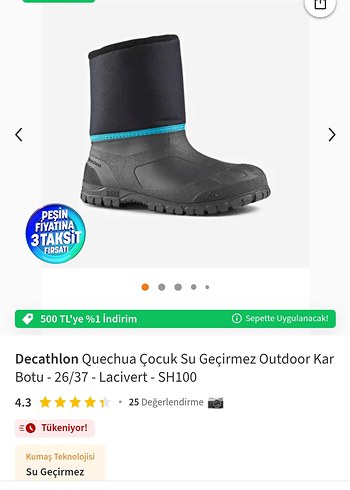 Decathlon Quechua Cocuk Su Gecirmez Outdoor Kar Botu