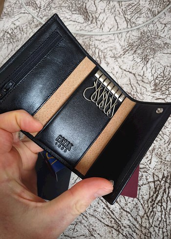 Sıfır Petek gerçek deri Anahtarlık İsviçre çeliğinden patentli - Görsel 9