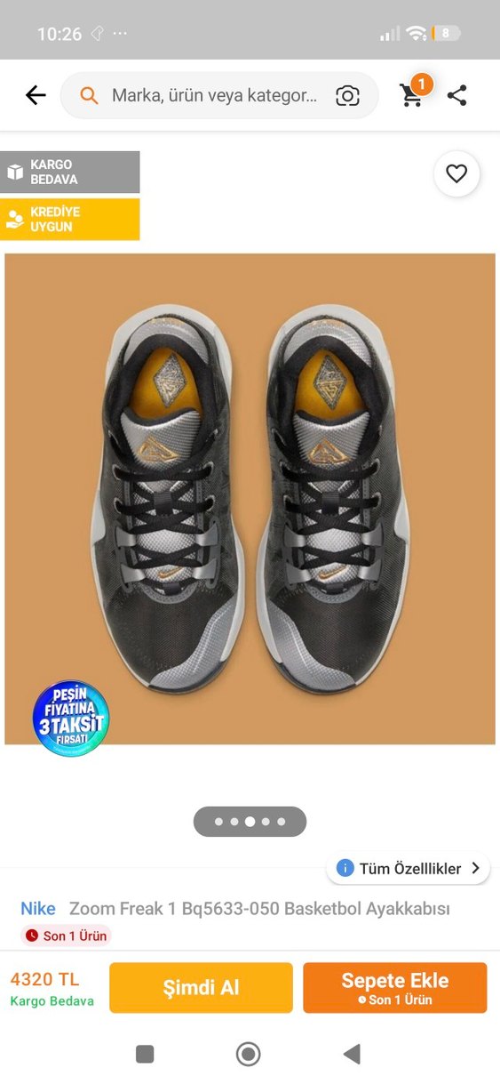 orjinal.nike zoom Freak 1 basketbol ayakkabısı - Görsel 2