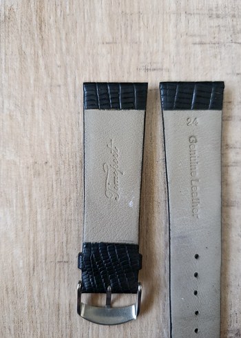 Siyah gerçek Deri Erkek Saat Kayışı 24 - Görsel 4