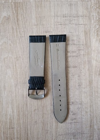 Siyah gerçek Deri Erkek Saat Kayışı 24 - Görsel 2