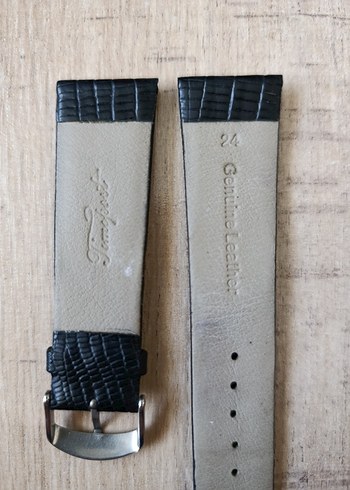 Siyah gerçek Deri Erkek Saat Kayışı 24 - Görsel 3