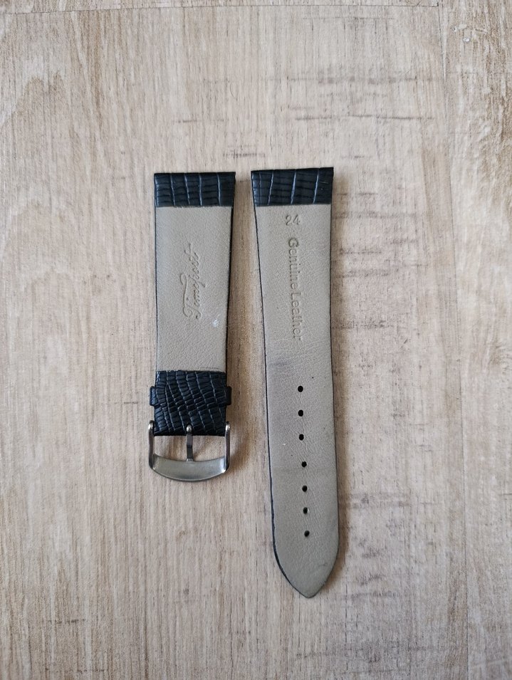 Siyah gerçek Deri Erkek Saat Kayışı 24 - Görsel 2