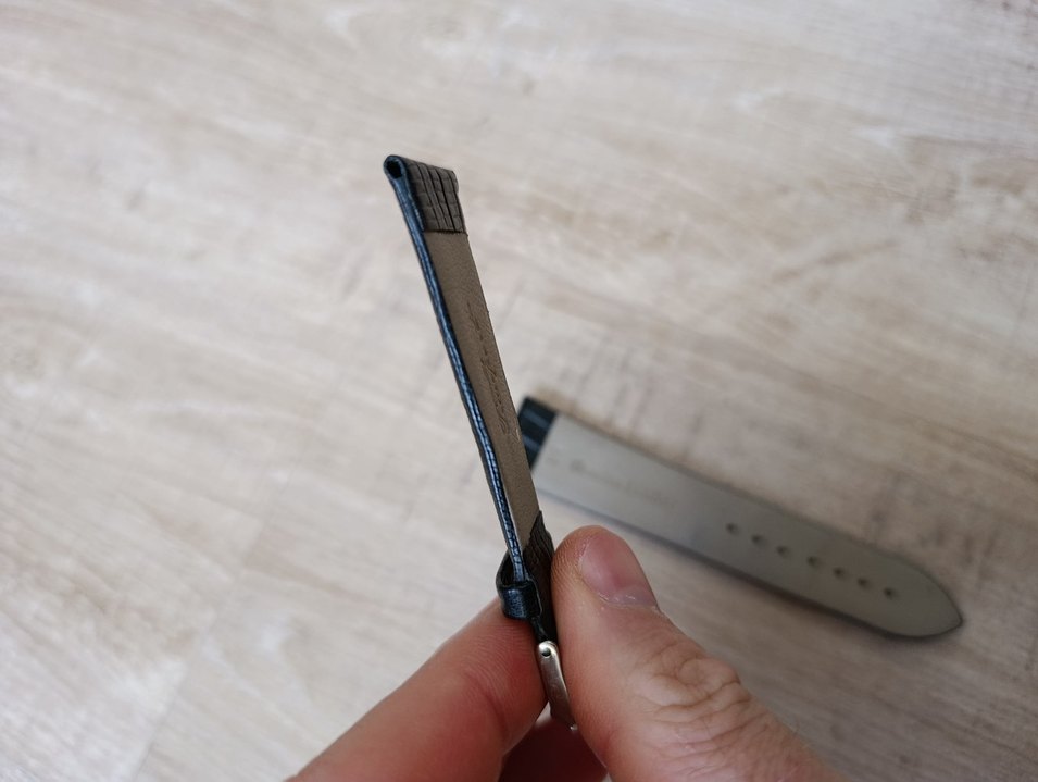 Siyah gerçek Deri Erkek Saat Kayışı 24 - Görsel 5