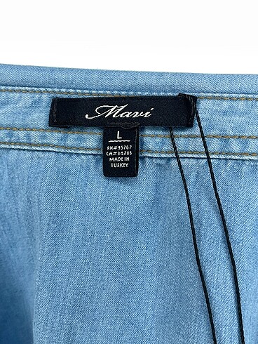 l Beden mavi Renk Mavi Jeans Gömlek %70 İndirimli.