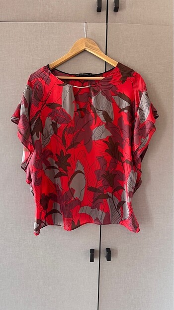 Zara kırmızı şık bluz, XL