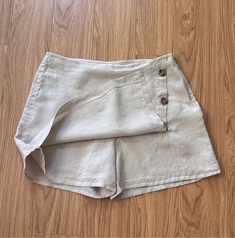 xl Beden ten rengi Renk Jimmy Key Keten şort etek bej XL