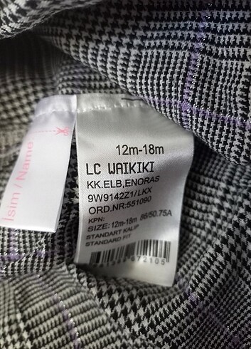 LC Waikiki 12-18aylik kiz cocuk elbise
