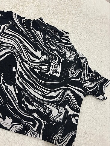 Diğer Siyah beyaz zebra desen tişört