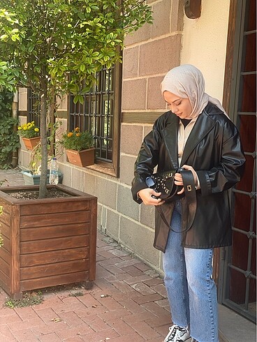 38 Beden Ceylan otantik siyah deri ceket