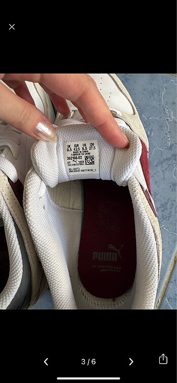 42.5 Beden beyaz Renk Puma erkek sneaker