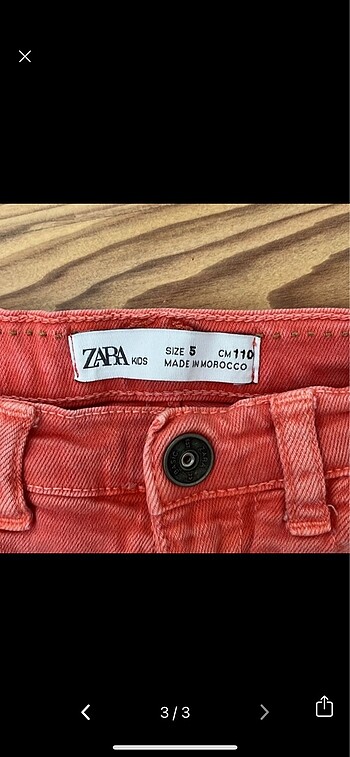 5 Yaş Beden Zara denim şort