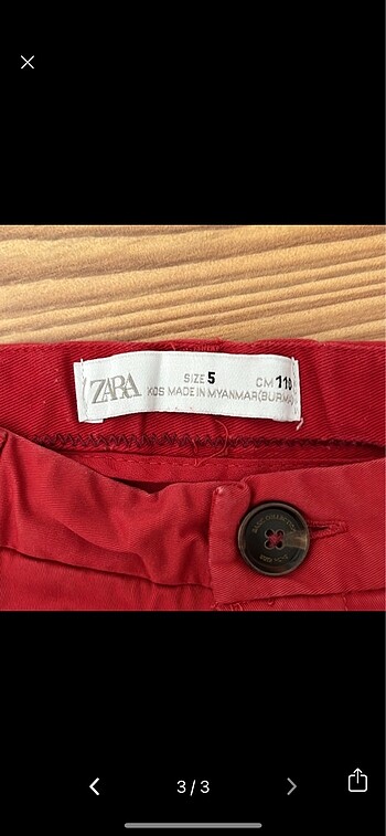 5 Yaş Beden Zara şort