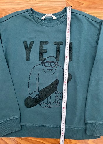 Erkek Çocuk Mavi Yeti Baskılı Sweatshirt - Görsel 2