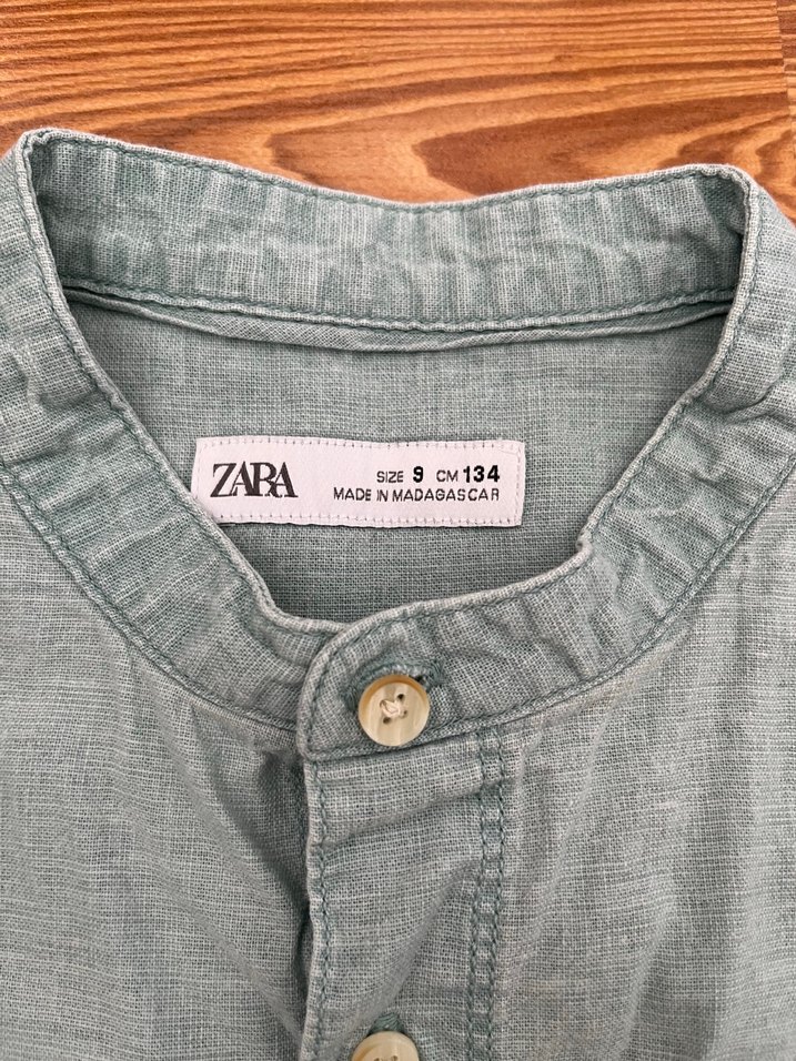 Yeşil Keten Gömlek Uzun Kollu - Görsel 2