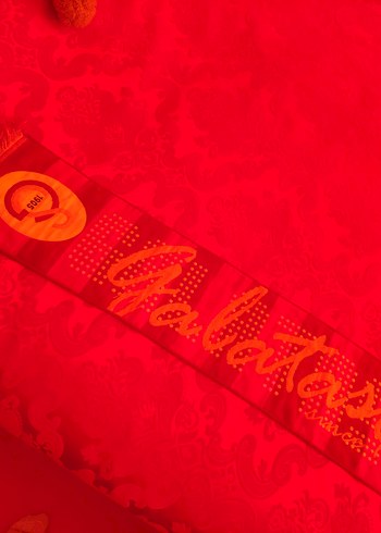 Renkli Baskılı Kırmızı Fırın Eldiveni - Görsel 2