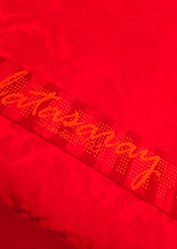 Renkli Baskılı Kırmızı Fırın Eldiveni - Görsel 3