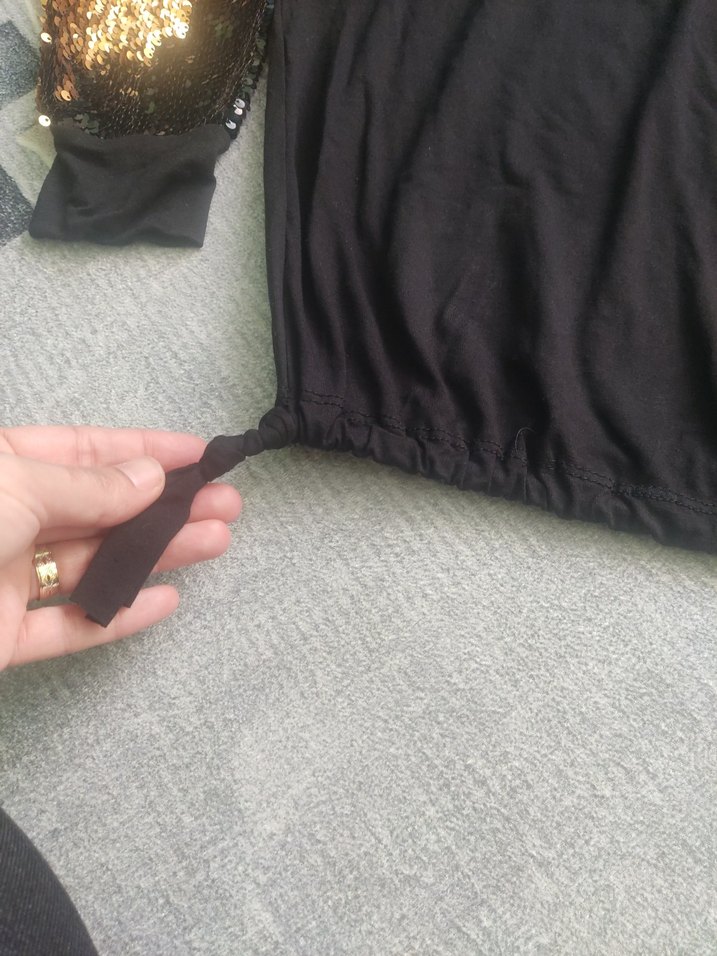 Kız Çocuk Siyah Payetli Uzun Kollu Tişört - Görsel 5