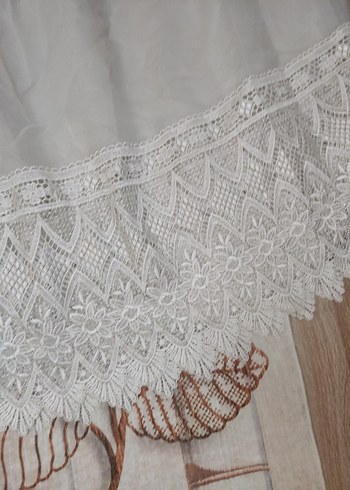 Bohem Beyaz Nakışlı Perde - Görsel 2