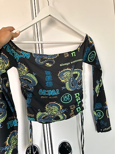 Bershka kayık yaka bluz - Görsel 5