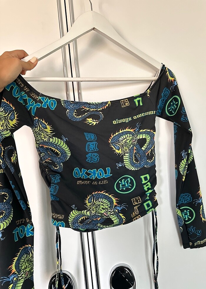 Bershka kayık yaka bluz - Görsel 5