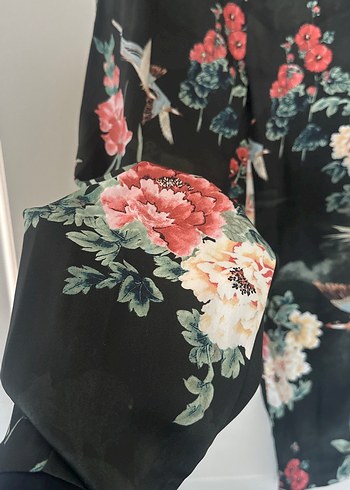 Zara Çiçek Desenli Salaş Midi Kadın Kumaş Pantolon S beden - Görsel 5