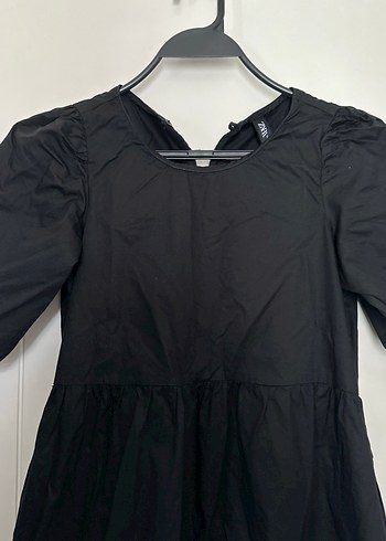 Zara poplin kumaş Siyah Uzun Siyah Günlük Kadın Elbise - Görsel 2